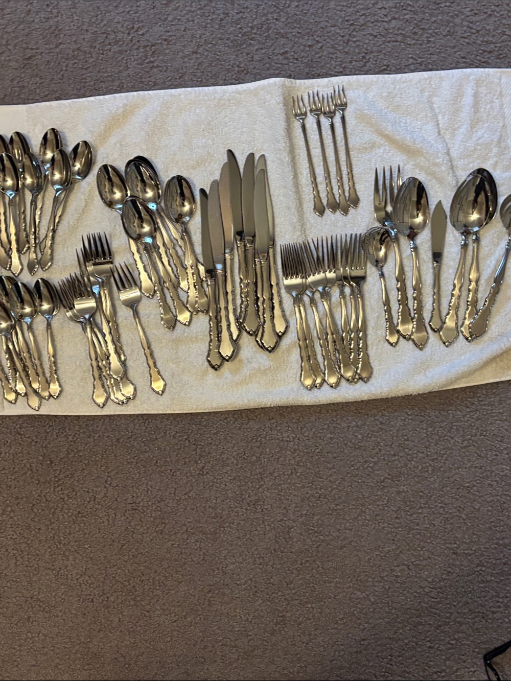 Oneida Community Stainless Satinique Vintage 59 Pcs Lot Flatware Silverware 80's